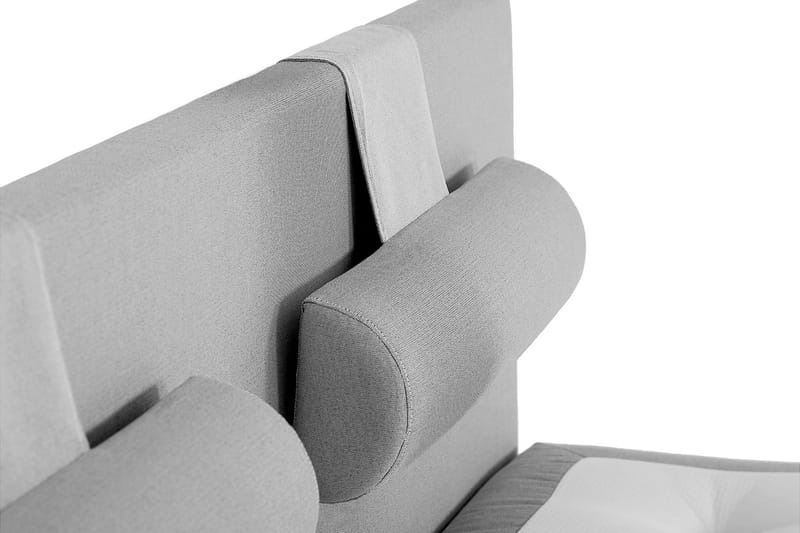 Komplett Sengepakke Olivia 180x200 Glatt Sengegavl Lysgrå - Polyeter Nakkepute Stor - Møbler - Senger - Kontinentalsenger