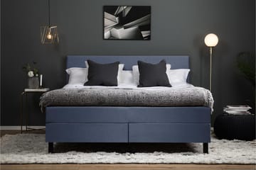 Komplett Sengepakke Olivia 180x200 Glatt Sengegavl Mørkeblå - Memory - Møbler - Senger - Kontinentalsenger