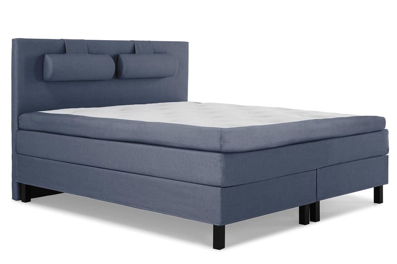 Komplett Sengepakke Olivia 180x200 Glatt Sengegavl Mørkeblå - Polyeter Nakkepute Stor - Møbler - Senger - Kontinentalsenger