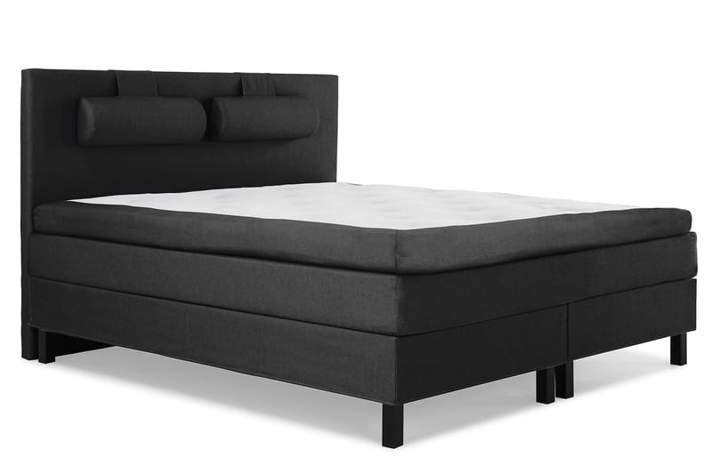 Komplett Sengepakke Olivia 180x200 Glatt Sengegavl Svart/Grå - Lateks Nakkepute Stor - Møbler - Senger - Kontinentalsenger