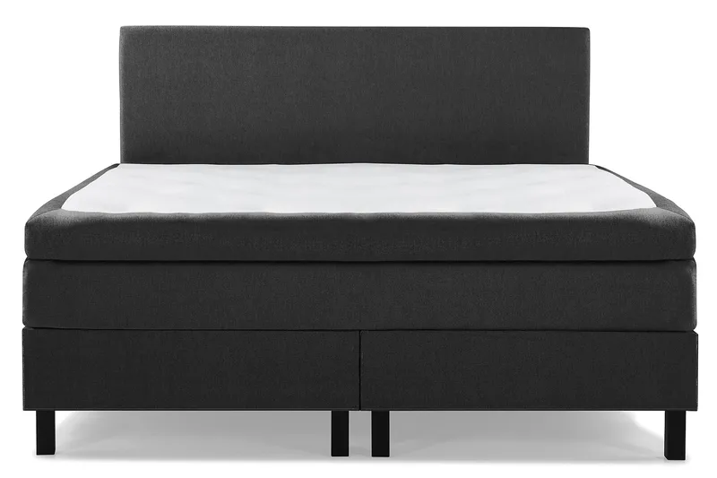 Komplett Sengepakke Olivia 180x200 Glatt Sengegavl Svart/Grå, Lateks