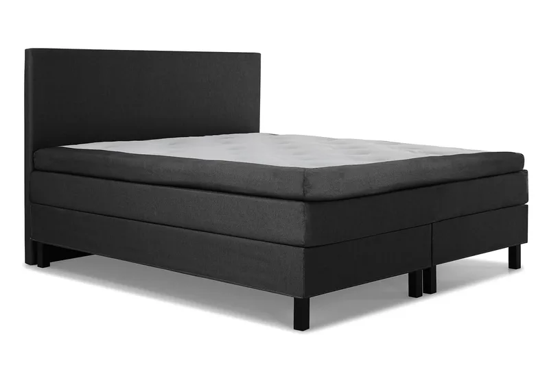 Komplett Sengepakke Olivia 180x200 Glatt Sengegavl Svart/Grå - Lateks - Møbler - Senger - Kontinentalsenger