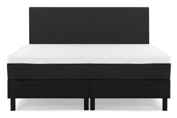 Glatt Sengegavl 180 cm - Svart/Grå/PU