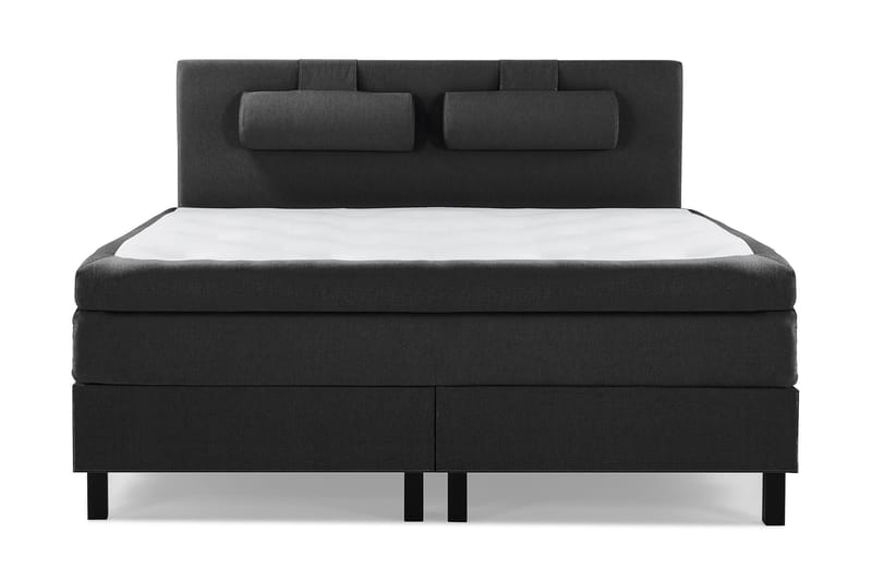 Komplett Sengepakke Olivia 180x200 Glatt Sengegavl Svart/Grå - Polyeter Nakkepute Stor - Møbler - Senger - Kontinentalsenger