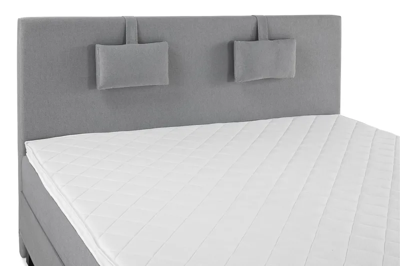 Komplett Sengepakke Olivia 180x200 Skum Lysegrå - Glatt Sengegavl Små Puter - Møbler - Senger - Kontinentalsenger