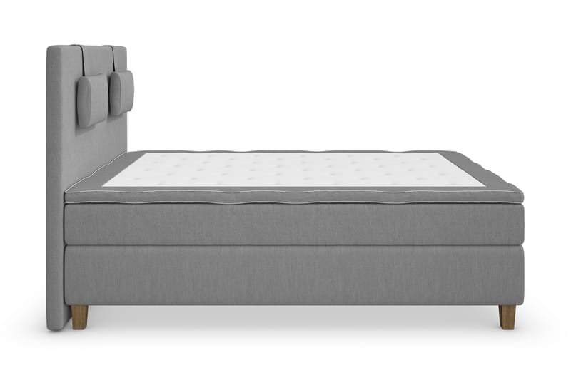 Komplett Sengepakke Roma Lyx 120 cm Lysgrå/Eikeben - Kontinentalseng - Kontinentalsenger - Komplett sengepakke