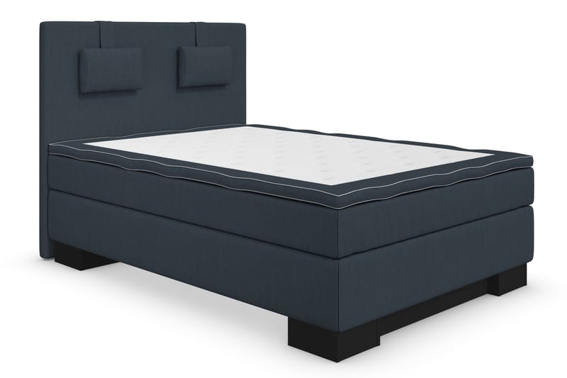 Komplett Sengepakke Roma Lyx 120 cm Mørkblå - Sort Sokkel - Kontinentalsenger - Komplett sengepakke