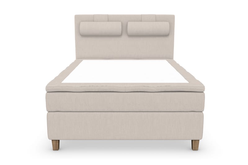 Komplett Sengepakke Roma Lyx 140 cm Beige/Eikeben - Kontinentalseng - Kontinentalsenger - Komplett sengepakke