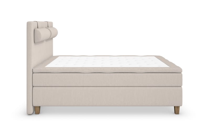 Komplett Sengepakke Roma Lyx 140 cm Beige/Eikeben - Kontinentalseng - Kontinentalsenger - Komplett sengepakke