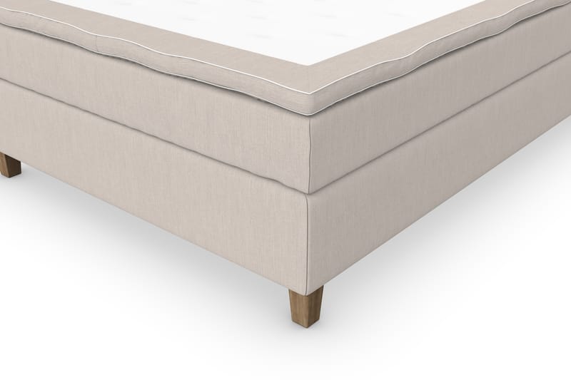 Komplett Sengepakke Roma Lyx 140 cm Beige/Eikeben - Kontinentalseng - Kontinentalsenger - Komplett sengepakke