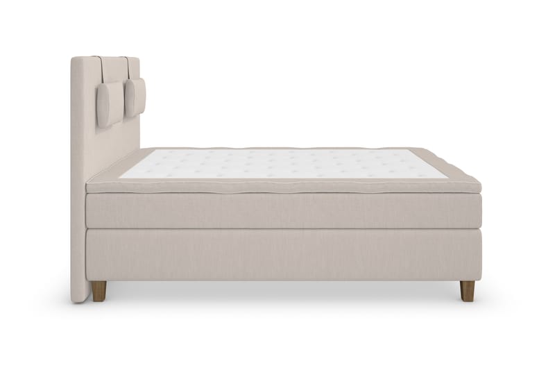 Komplett Sengepakke Roma Lyx 140 cm Beige/Eikeben - Kontinentalseng - Kontinentalsenger - Komplett sengepakke