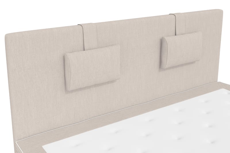 Komplett Sengepakke Roma Lyx 160 cm Beige - Sort Sokkel - Kontinentalsenger - Dobbeltsenger - Komplett sengepakke