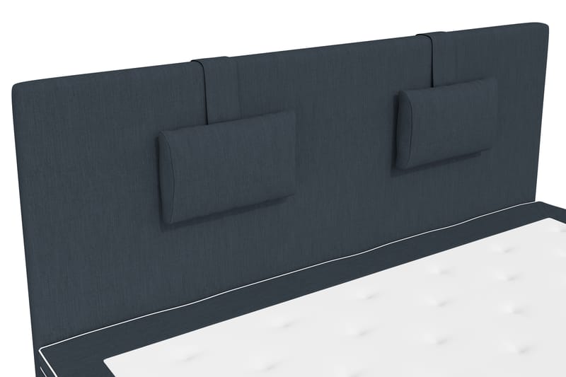 Komplett Sengepakke Roma Lyx 180 cm Mørkblå - Sort Sokkel - Kontinentalsenger - Dobbeltsenger - Komplett sengepakke