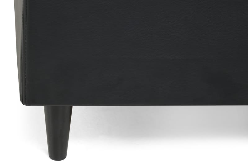 Komplett Sengepakke Romance Lyx 120 cm Svart PU - Svarte Runde Ben - Kontinentalsenger - Enkeltsenger - Komplett sengepakke