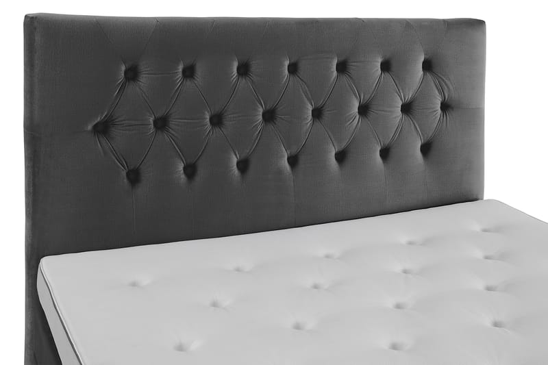 Komplett Sengepakke Torsö 180x200 - Mørkegrå Fløyel|Lave Sølvben - Kontinentalsenger - Dobbeltsenger - Komplett sengepakke