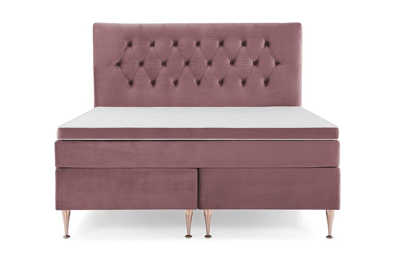 Komplett Sengepakke Torsö 180x200 - Rosa Fløyel|Høye Rosében - Møbler - Senger - Kontinentalsenger