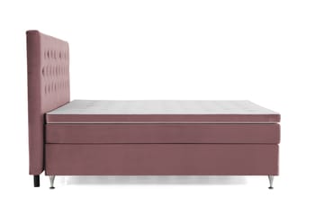 Komplett Sengepakke Torsö 210x210 - Rosa Fløyel|Lave Sølvben - Møbler - Senger - Kontinentalsenger