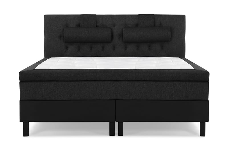 Komplett Sengepk. Olivia 160x200 Diamant Gavl Svart/Grå/PU - Lateks Nakkepute Stor - Møbler - Senger - Kontinentalsenger