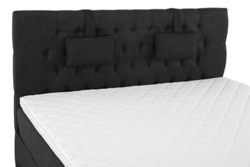 Komplett Sengepk. Olivia 160x200 Diamant Gavl Svart/Grå/PU - Skum Nakkepute Liten - Møbler - Senger - Kontinentalsenger