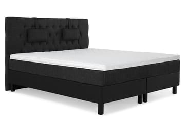 Komplett Sengepk. Olivia 160x200 Diamant Gavl Svart/Grå/PU - Skum Nakkepute Liten - Møbler - Senger - Kontinentalsenger