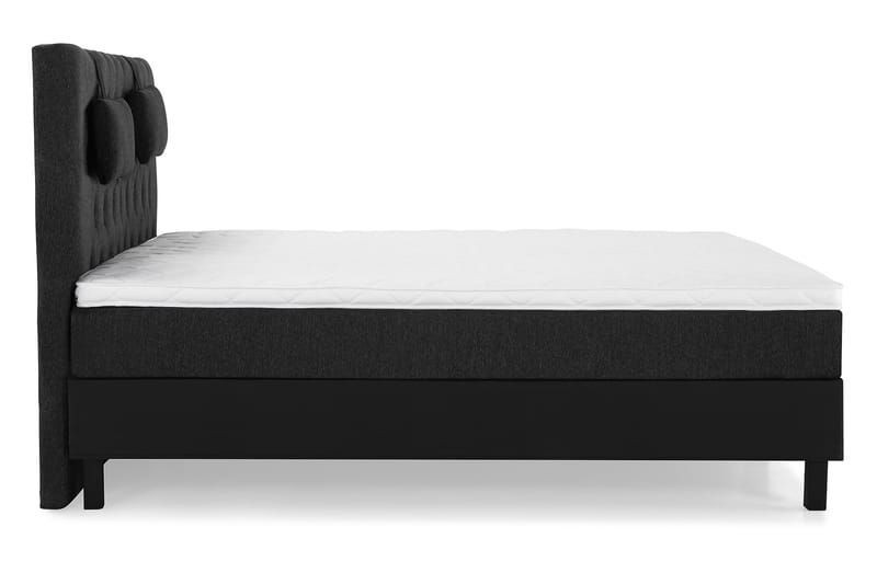 Komplett Sengepk. Olivia 160x200 Diamant Gavl Svart/Grå/PU - Skum Nakkepute Liten - Møbler - Senger - Kontinentalsenger