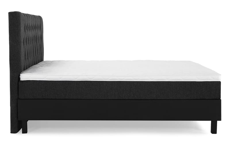 Komplett Sengepk. Olivia 160x200 Diamant Gavl Svart/Grå/PU - Skum - Møbler - Senger - Kontinentalsenger