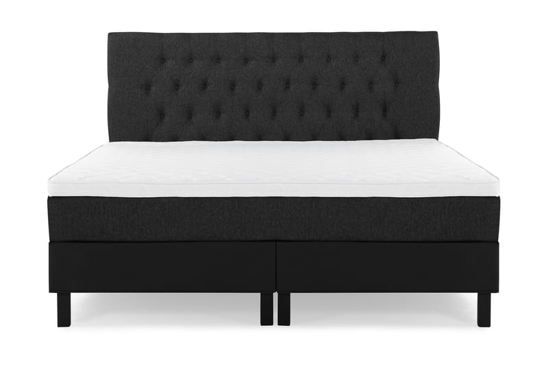 Komplett Sengepk. Olivia 160x200 Diamant Gavl Svart/Grå/PU - Skum - Møbler - Senger - Kontinentalsenger