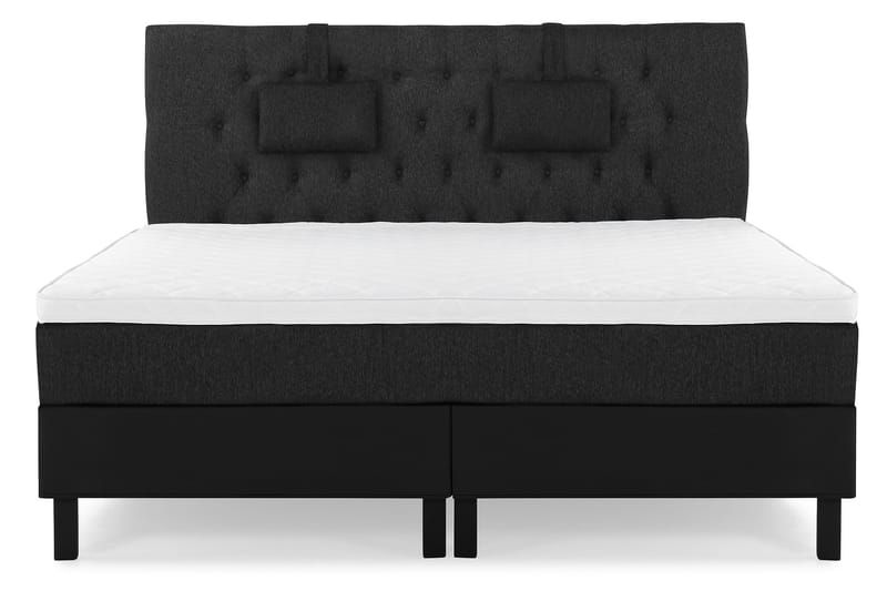Komplett Sengepk. Olivia 180x200 Diamant Gavl Svart/Grå/PU - Skum Nakkepute Liten - Møbler - Senger - Kontinentalsenger