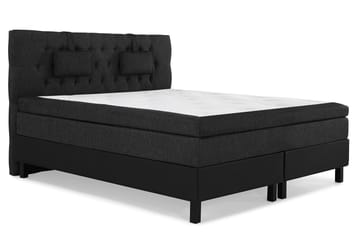 Komplett Sengpkt Olivia 180x200 Diamant Gavl Svart/Grå/PU - Memory Nakkepute Liten - Møbler - Senger - Kontinentalsenger