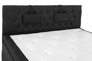 Komplett Sengpkt Olivia 180x200 Diamant Gavl Svart/Grå/PU - Memory Nakkepute Liten - Møbler - Senger - Kontinentalsenger