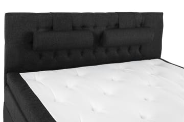 Komplett Sengpkt Olivia 180x200 Diamant Gavl Svart/Grå/PU - Memory Nakkepute Stor - Møbler - Senger - Kontinentalsenger
