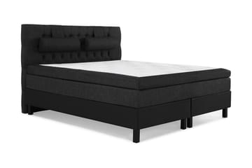 Komplett Sengpkt Olivia 180x200 Diamant Gavl Svart/Grå/PU - Memory Nakkepute Stor - Møbler - Senger - Kontinentalsenger