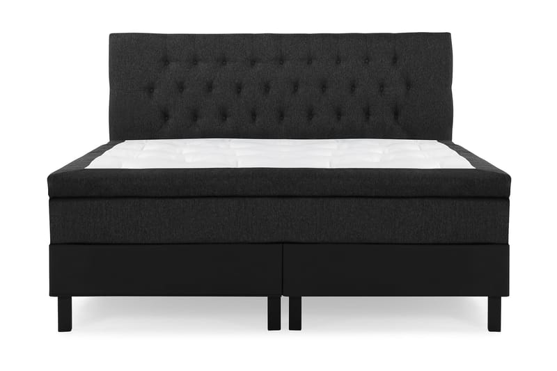 Komplett Sengpkt Olivia 180x200 Diamant Gavl Svart/Grå/PU - Memory - Møbler - Senger - Kontinentalsenger