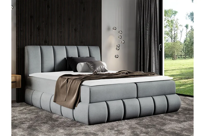 Kontinentalseng 124x218 cmMørkegrå - Mørkegrå - Møbler - Senger - Kontinentalsenger