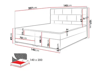 Kontinentalseng 140x200 cm - Svart - Møbler - Senger - Kontinentalsenger