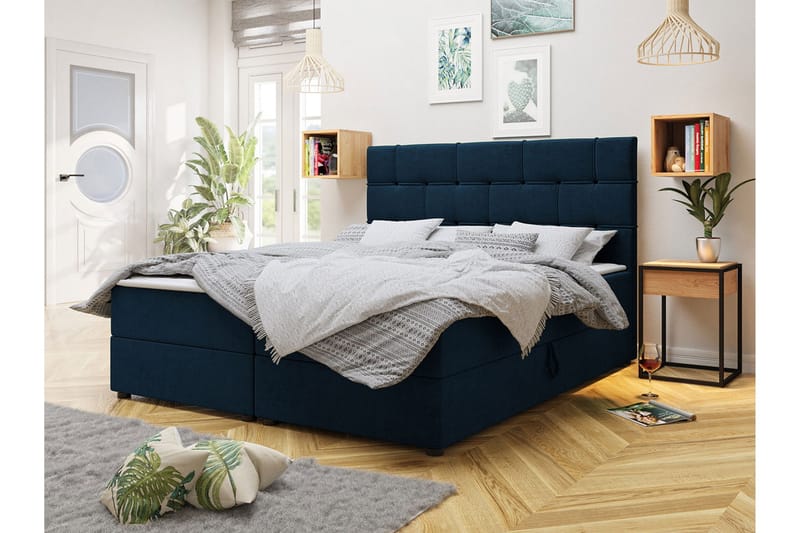 Kontinentalseng 160x200 cm - Blå - Møbler - Senger - Kontinentalsenger