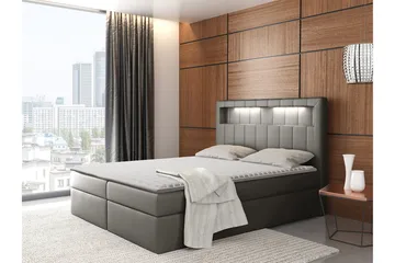 Kontinentalseng 160x200 Grå - Grå - Møbler - Senger - Kontinentalsenger