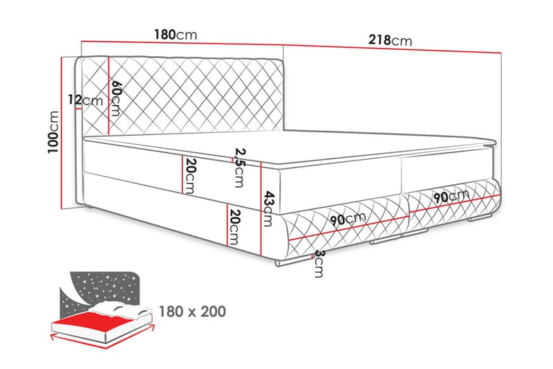 Kontinentalseng 181x215 cm -   - Kontinentalsenger