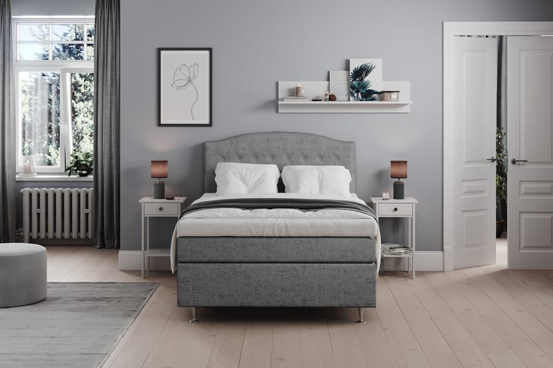 Kontinentalseng Abelie 140x200 Fast - Grå - Møbler - Senger - Kontinentalsenger