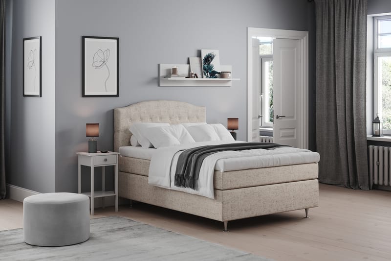 Kontinentalseng Abelie 140x200 Medium - Beige - Møbler - Senger - Kontinentalsenger