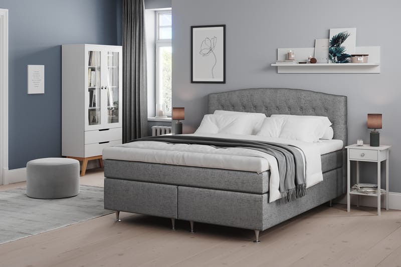 Kontinentalseng Abelie 160x200 Fast - Grå - Møbler - Senger - Kontinentalsenger