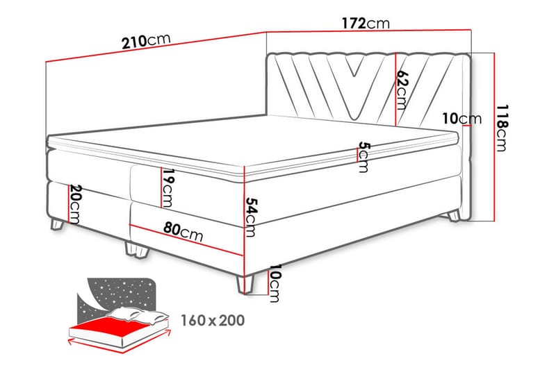 Kontinentalseng Amodioa 160x200 cm - Kontinentalsenger