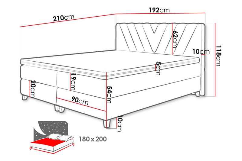 Kontinentalseng Amodioa 180x200 cm - Kontinentalsenger