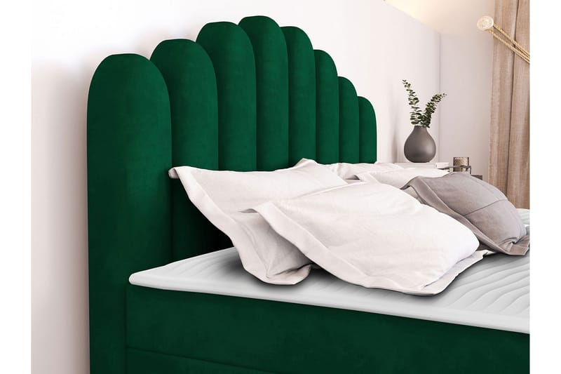 Kontinentalseng Bangoralla 140x200 cm Medium - Fløyel/Beige - Møbler - Senger - Kontinentalsenger