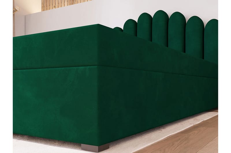 Kontinentalseng Bangoralla 140x200 cm Medium - Fløyel/Beige - Møbler - Senger - Kontinentalsenger