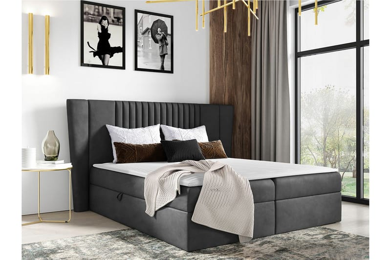 Kontinentalseng Boisdale 120x200 cm - Mørkegrå - Møbler - Senger - Kontinentalsenger