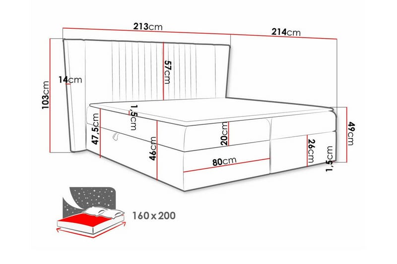 Kontinentalseng Boisdale 160x200 cm - Beige - Kontinentalsenger