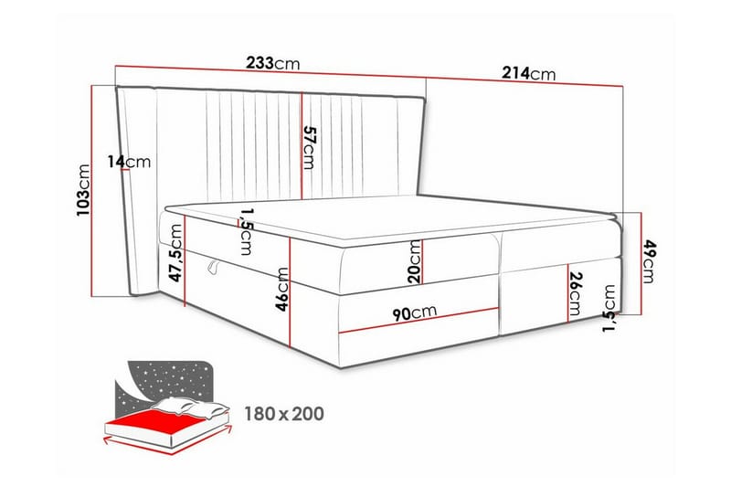 Kontinentalseng Boisdale 180x200 cm - Grøn - Kontinentalsenger