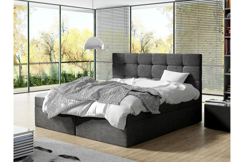Kontinentalseng Bruvold 140x200 cm - Mørkegrå - Møbler - Senger - Kontinentalsenger