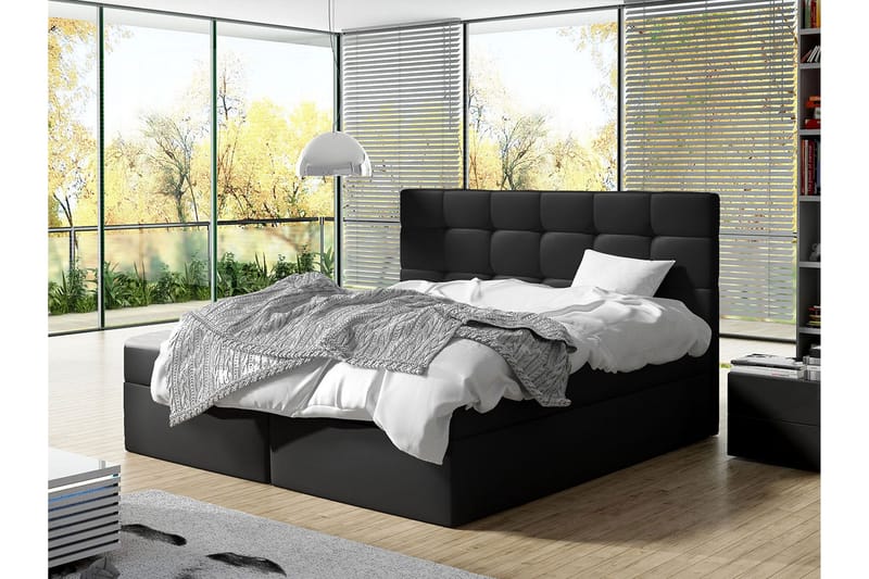 Kontinentalseng Bruvold 140x200 cm - Svart - Møbler - Senger - Kontinentalsenger